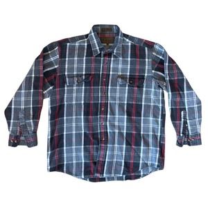 Mens Browning Super Naturals Plaid‎ 100% Cotton Button-Down SZ L